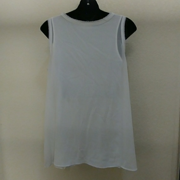 Stefanel Double Layered White Tank Top. - Picture 2 of 4